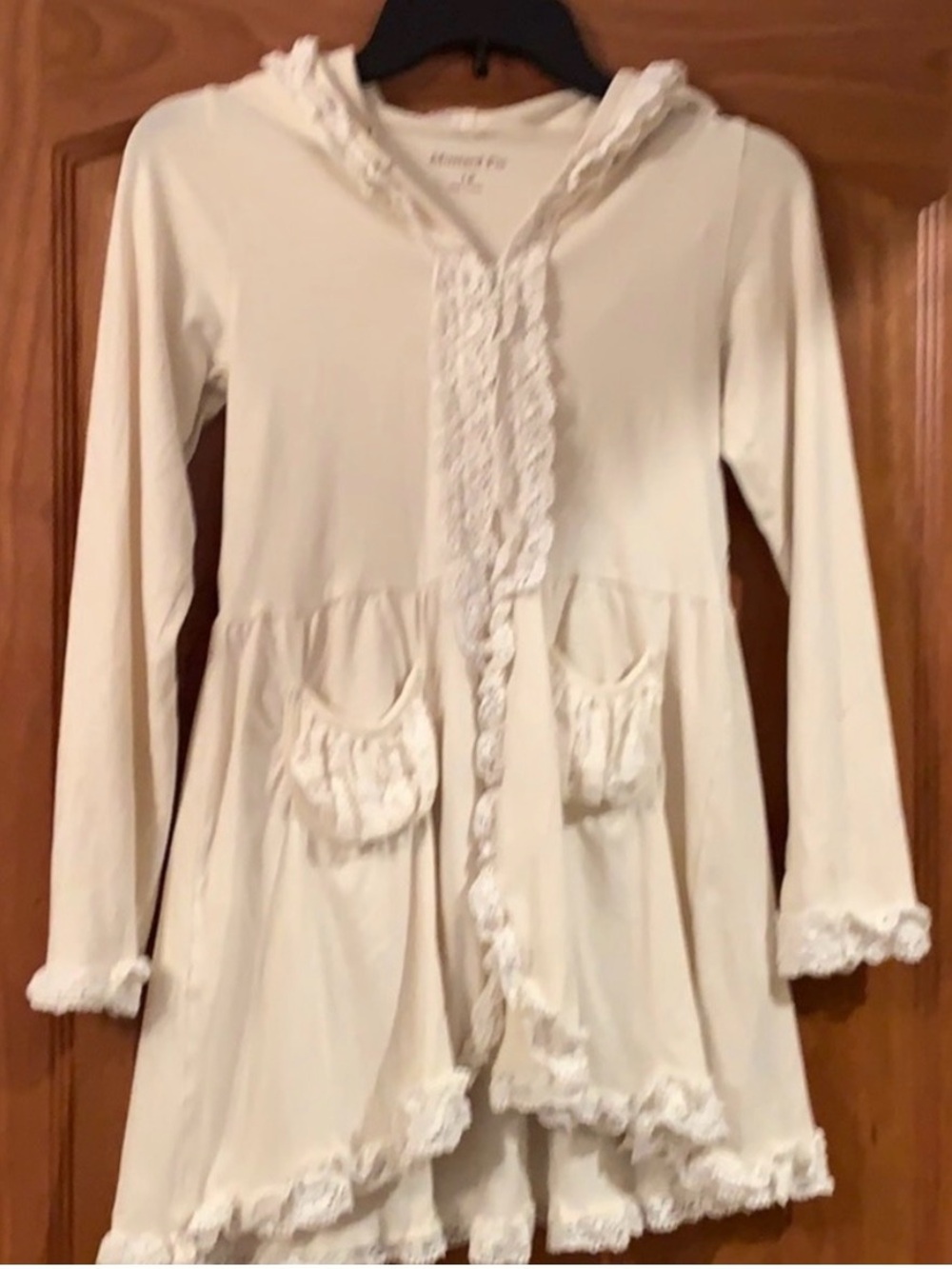 Girls Cream Ruffle Hooded Coat Mud Pie 12